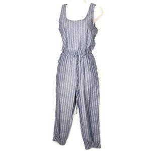 ANTHROPOLOGIE DREW Cotton Striped Drawstring Womens Jumpsuit Size XS NWOT pocket